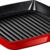 Staub Grillpfanne Mit Seitengriffen Quadratisch In Kirschrot 14